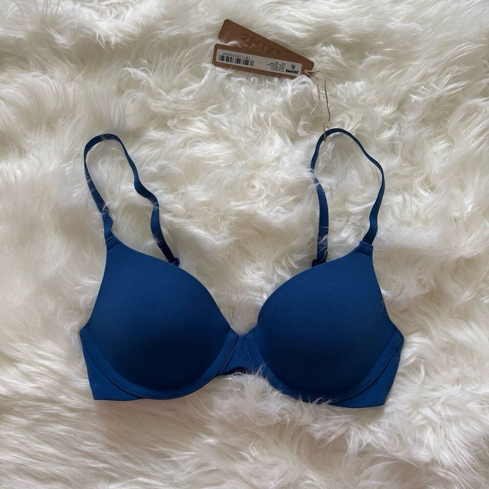 Skims Fits Everybody T-shirt Demi Bra Sapphire Size 30B